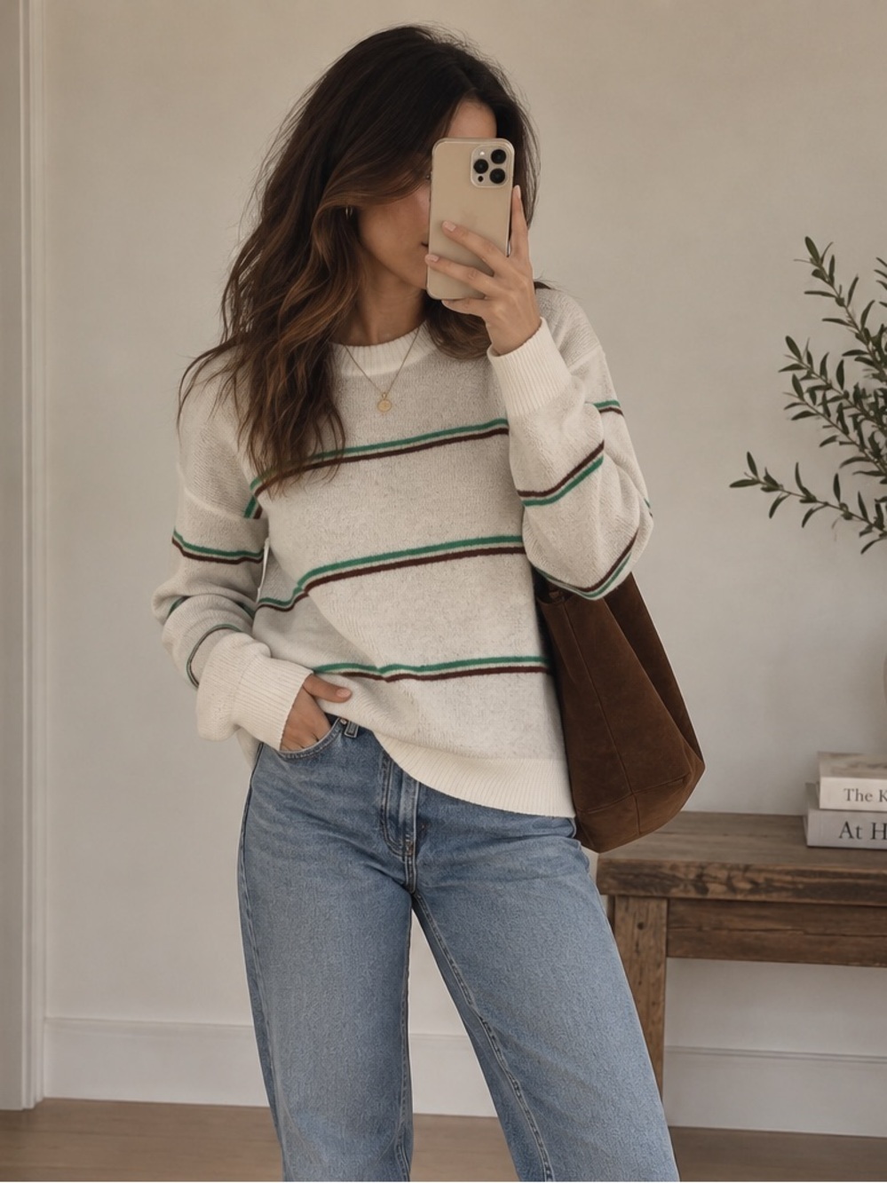 NWOT JOIE Striped Alpaca Wool Roundneck Sweater